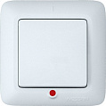 Wessen Прима Белый Выключатель 1-клавишный с индикацией 6A в сборе (DIY)