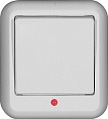 Wessen Прима Белый Выключатель 1-клавишный с индикацией 6A монтаж.плата накладной в сборе (опт)