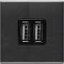 ABB NIE Zenit Антрацит Зарядное устройство USB 2х750mA/1х1500mA 2 мод N2285 AN