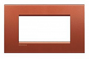 Bticino Living Light Красный шелк Рамка прямоугольная, 4 модуля