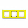 ABB Levit Рамка 3 поста жёлтый / дымчатый чёрный