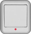 Wessen Прима Белый Выключатель 1-клавишный с индикацией 6A изолир.плата накладной в сборе (опт)