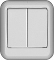 Wessen Прима Белый Выключатель 2-клавишный 6A изолир.плата накладной в сборе (опт)