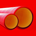 DKC Труба двустенная жесткая ПНД 6кПА, с соед. муфтой, D=160мм, L=6000мм, IP44 / красный