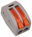 IEK СМК 222-412 Клемма многоразовая, 2 контакта, 0.08-4мм2 серый/оранжевый