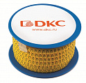 DKC Колечко маркировочное "L" 2,5-4мм черное на желтом