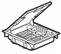 Legrand Mosaic Коробка напольная 12 модулей крышка для коврового/паркетного покрытия 75-105мм серая