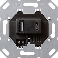 Gira System-55 Черный Разъем USB для питания Type-A / Type-C