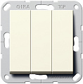 Gira System-55 Кремовый глянец Выключатель 3-клавишный (вкл./откл.) Британский стандарт