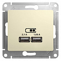 Розетка USB Schneider Electric Glossa Бежевый  A+A 5В/2,1 А 2х5В/1,05 А механизм