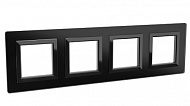 DKC Рамка из натурального стекла, "Avanti", черная, 8 модулей