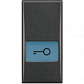Bticino Axolute Клавиши с подсвечиваемыми символами для выключателей в дизайне AXIAL - 1 модуль, ключ, цвет антрацит