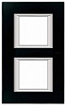 Bticino Axolute Черное стекло Рамка прямоугольная вертикальная немецкий стандарт 2+2 мод