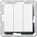Gira System-55 Белый глянец Выключатель 3-клавишный (переключение) Британский стандарт