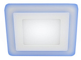 Эра Светильник встраиваемый 6Вт LED 4000К + 2Вт LED BL Белый
