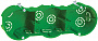 IEK КМ40024 Коробка установочная 3-местная для полых стен (с саморезами и метал.лапками) 212х70х45мм, IP20 / зеленый