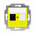 ABB Levit Розетка информационная RJ45 категория 5e и заглушка жёлтый