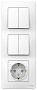Schneider Electric Blanca Белый Блок: Розетка з/к шт 16A 250В + выкл 2-кл. + выкл 2-кл. скрытой установки
