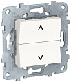 Schneider Electric Unica New Белый Выключатель для жалюзи 2-клавишный кнопочный 2 х сх.4
