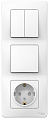 Schneider Electric Blanca Белый Блок: Розетка з/к шт 16A 250В + выкл 1-кл. + выкл 2-кл. скрытой установки