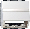 Gira System-55 E22 Белый глянец Накладка с опорной пластиной и полем для надписи для вставок устройств связи
