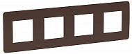 Schneider Electric Unica New Studio Color Шоколад/Белый Рамка 4-постовая