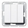 Выключатель/Переключатель 3-клавишный, белый глянец GIRA Esprit Linoleum-Multiplex
