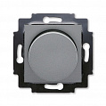 ABB Levit M Светорегулятор поворотно-нажимной 60-600 Вт R сталь / дымчатый чёрный
