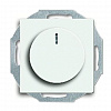 Светорегулятор поворотный 200-1000 Вт. для ламп накаливания и низковольтн.галог. с индутивным трансформатором, белый глянцевый ABB Carat