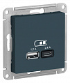 Розетка USB Изумруд AtlasDesign A+С 5В/2,4 А 2х5В/1,2 А механизм