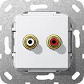 Gira System-55 Белый глянец Разъемы аудио тюльпан, инвертирующий адаптер