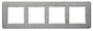 Berker Q.7 Нержавеющая сталь с кратцованной поверхностью Рамка 4-ая, горизонтальная