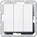 Gira System-55 Белый глянец Выключатель 3-клавишный (вкл./откл.) Британский стандарт