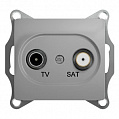 Розетка TV-SAT Schneider Electric Glossa Алюминий  проходная 4dB