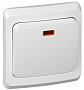 SE Этюд Белый Переключатель 1-клавишный скрытой установки 10A (схема 6) с подсветкой IP20