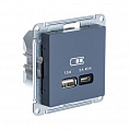 Розетка USB Грифель AtlasDesign A + тип-C 45W высокоскор.заряд. QCPD механизм