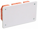IEK КМ41006 Коробка распаячная для твердых стен (с саморезами, с крышкой) 172х96х45мм, IP20 / белый/оранжевый