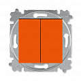 ABB Levit Переключатель двухклавишный оранжевый / дымчатый чёрный
