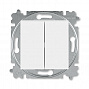 ABB Levit Выключатель кнопочный двухклавишный белый / белый