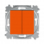 ABB Levit Переключатель двухклавишный оранжевый / дымчатый чёрный