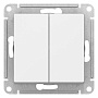 Выключатель 2-клавишный Белый AtlasDesign сх.5 10AX механизм