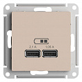 Розетка USB Песочный AtlasDesign A+A 5В/21 А 2х5В/105 А механизм