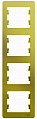 Рамка Schneider Electric Glossa Фисташковый 4-постовая вертикальная