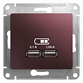Розетка USB Schneider Electric Glossa Баклажановый  A+A 5В/2,1 А 2х5В/1,05 А механизм