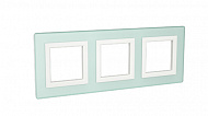 DKC Рамка из натурального стекла, "Avanti", светло-зеленая, 6 модулей