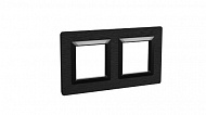 DKC Рамка из алюминия, "Avanti", черная, 4 модуля
