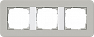 Gira E3 Серый/Белый глянцевый Рамка 3-ая