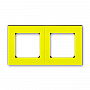 ABB Levit Рамка 2 поста жёлтый / дымчатый чёрный