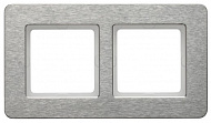 Berker Q.7 Нержавеющая сталь с кратцованной поверхностью Рамка 2-ая, горизонтальная