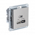 Розетка USB Шампань AtlasDesign A + тип-C 45W высокоскор.заряд. QCPD механизм